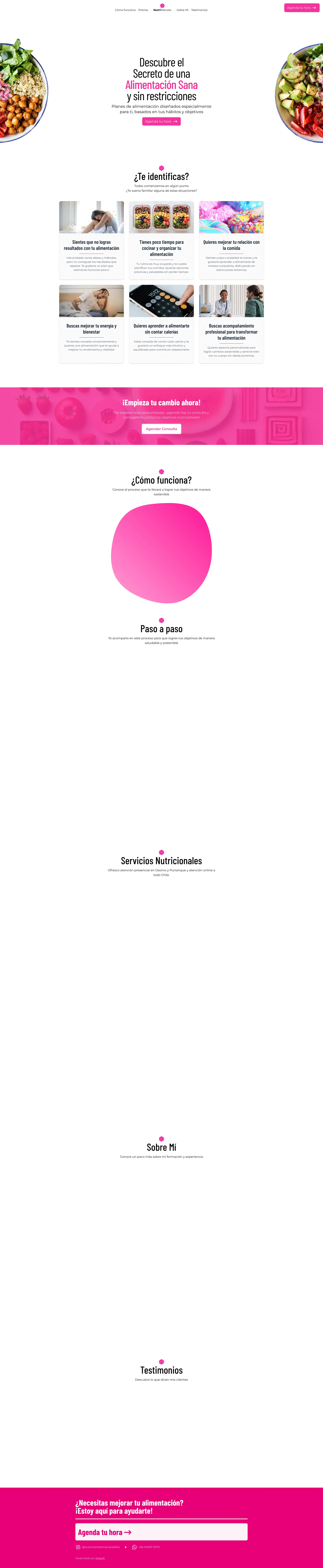 Sitio web de la consulta de nutrición de Marcela Castilla