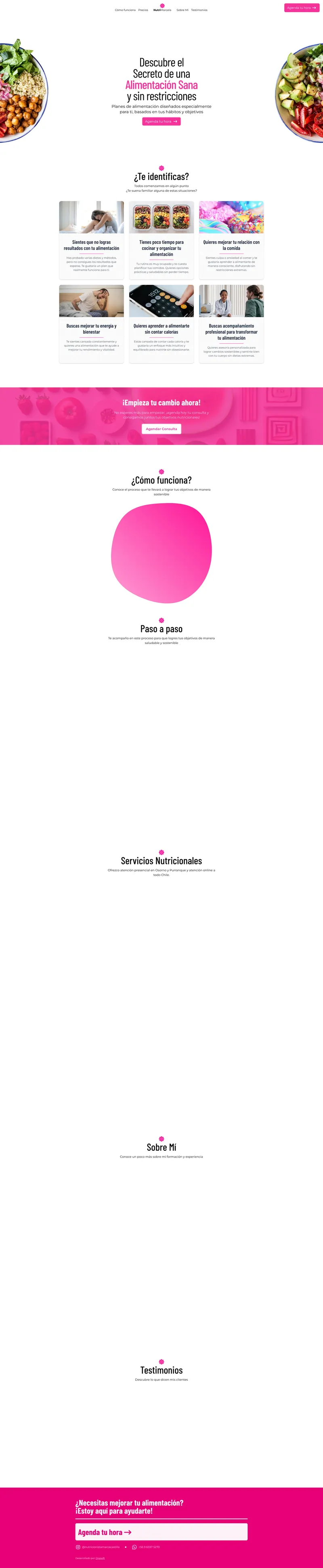 Sitio web de la consulta de nutrición de Marcela Castilla